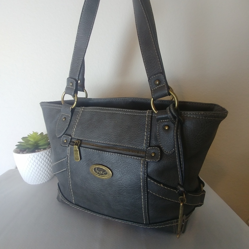 BOC Born Concept Gray Leather Tote